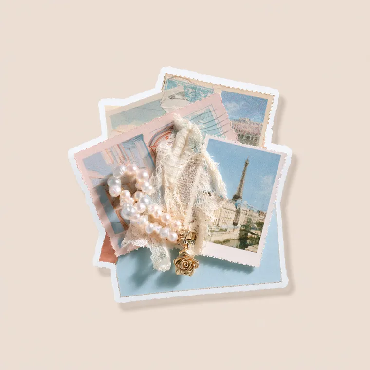 Pearls and postcards sticker preview