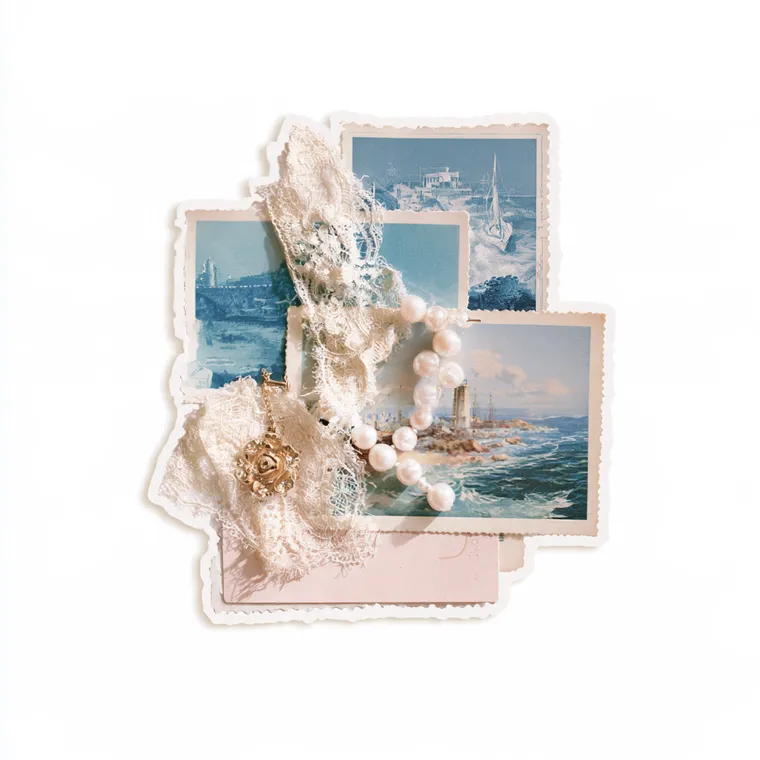 Seaside postcard stack sticker preview